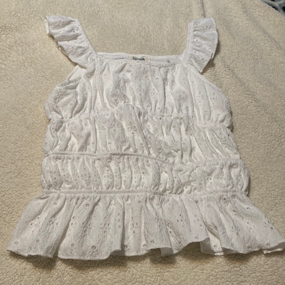 Speechless Kids white eyelet tank top L NWOT